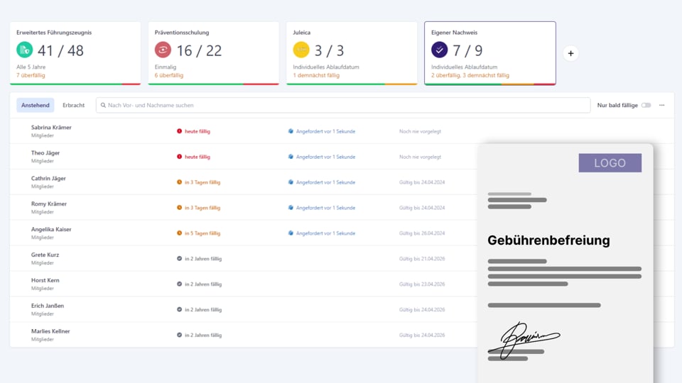 Erste Schritte mit campflow Nachweise - Standalone